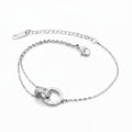 Bracelet chiffres romains et zircons en acier inoxydable