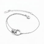 Bracelet chiffres romains et zircons en acier inoxydable