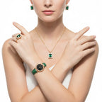 Montre Femme Strass – Coffret 5 Pièces | Bracelet effet Cuir