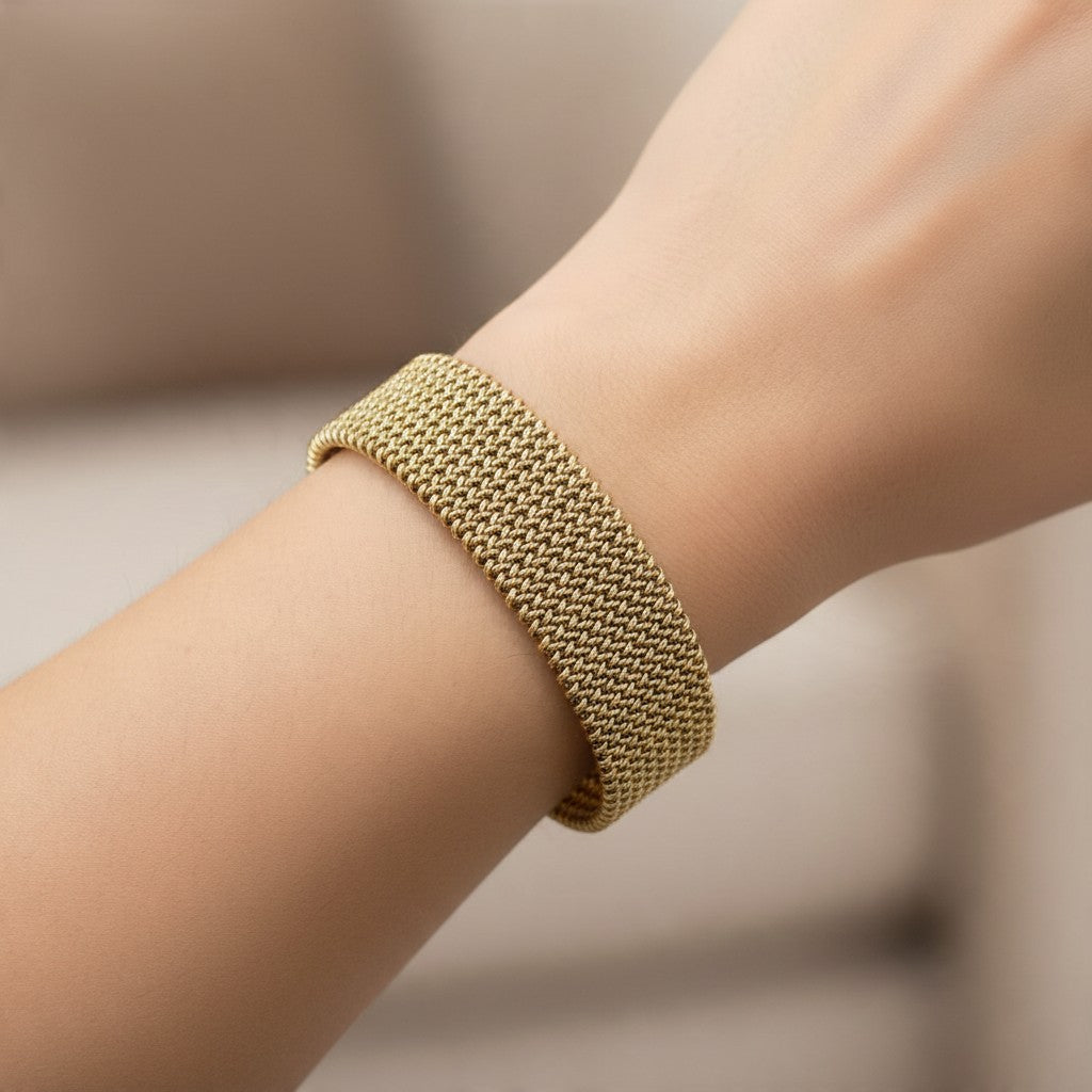 Bracelet Manchette Tressé – Acier Inoxydable