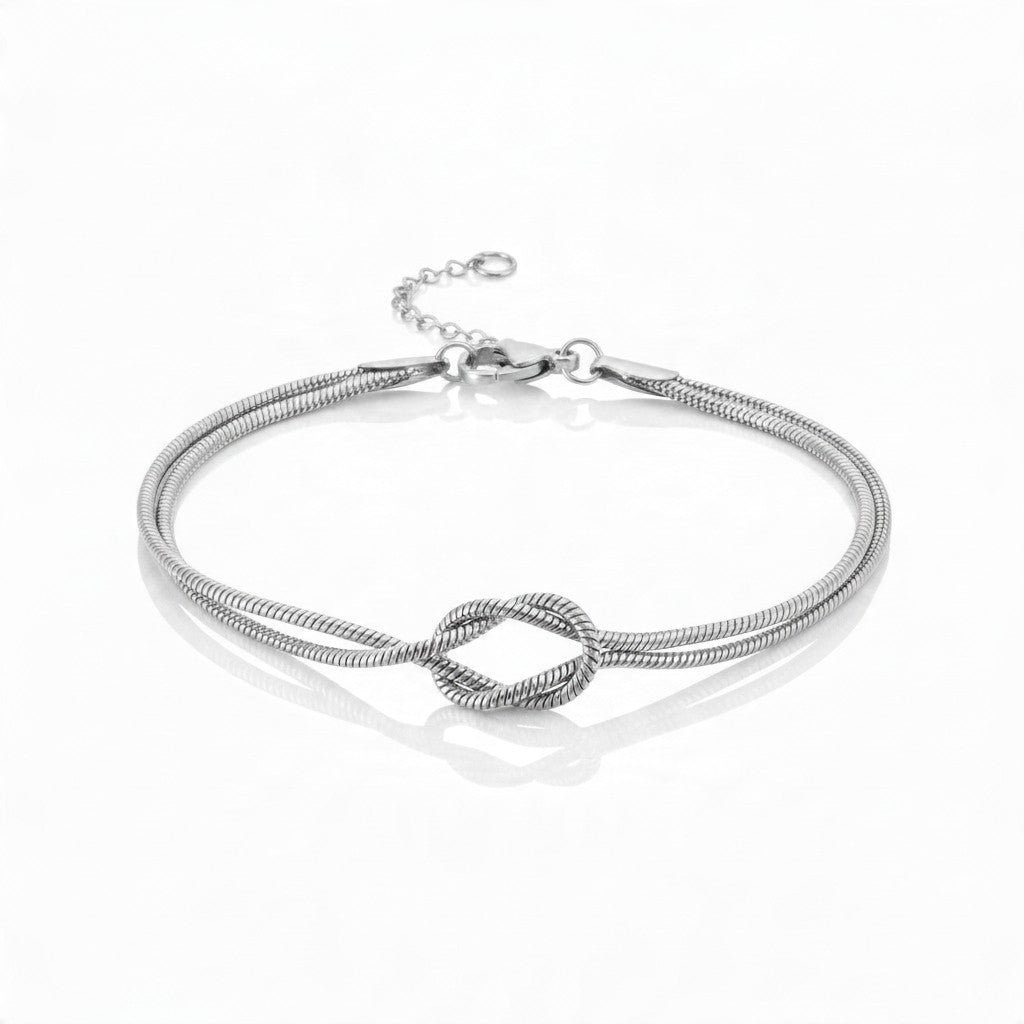 Bracelet Chaîne Serpent Nouée – Acier Inoxydable
