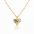 Collier Pendentif Cœur – Acier Inoxydable & Zircon Doré