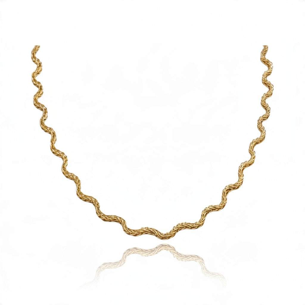 Collier Chaîne Acier & Plaqué Or – Bijou Tendance Femme