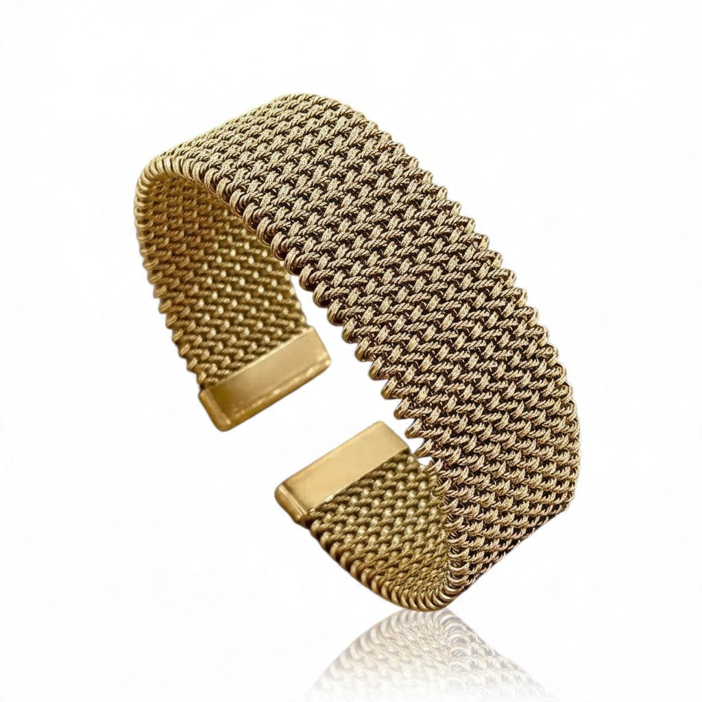 Bracelet Manchette Tressé – Acier Inoxydable