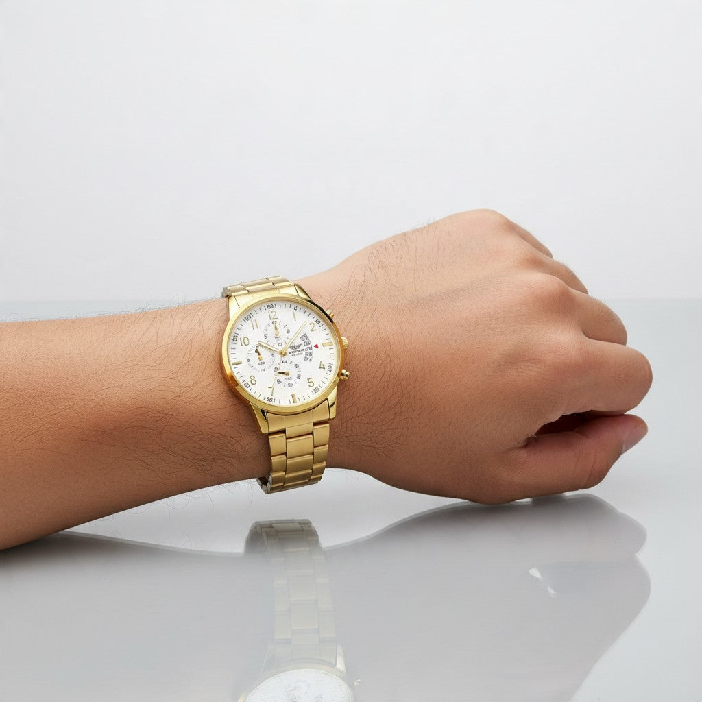 Montre Homme Quartz – Cadran Calendrier, Style Business