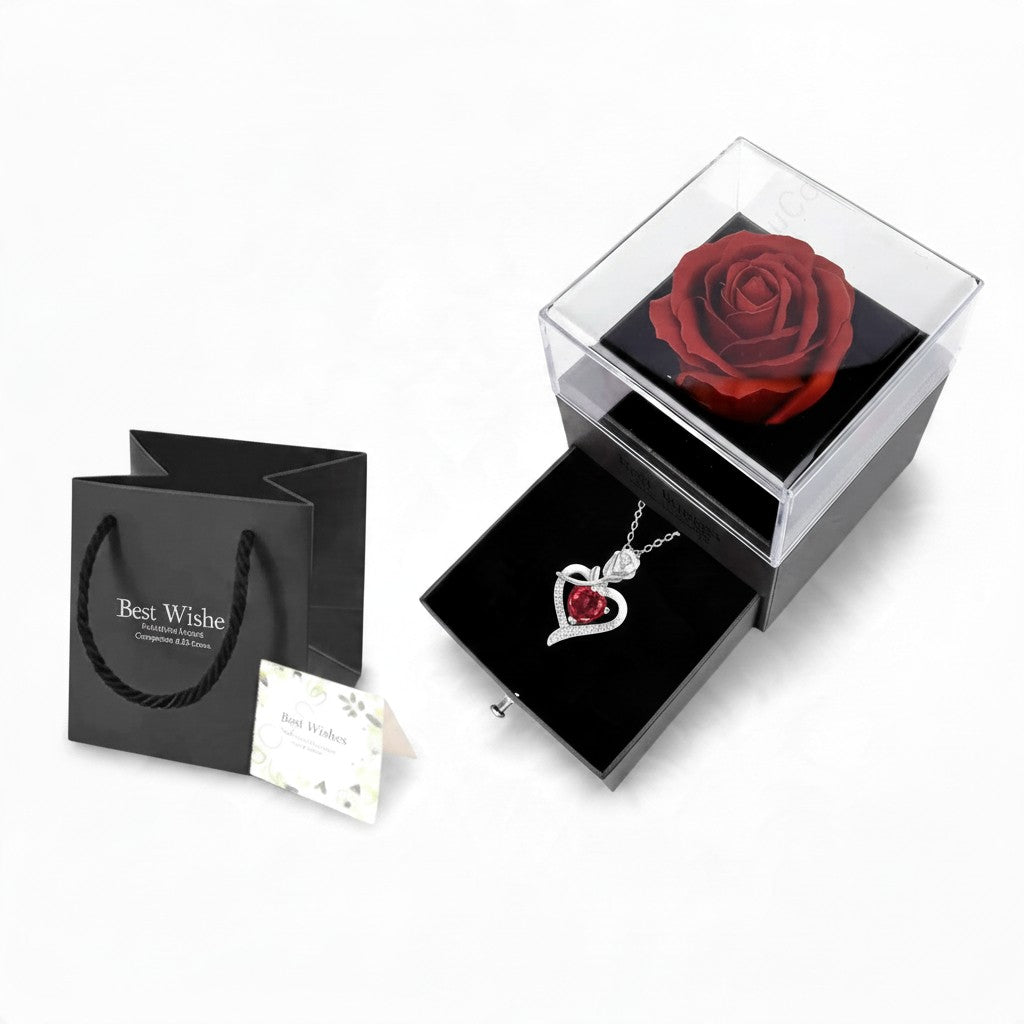 Collier Pendentif Cœur en Zircon – Coffret Cadeau Rose Inclus | Femme