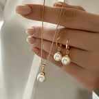 Parure Perles & Chaîne Dorée – Collier & Boucles d'Oreilles | Bijou Femme