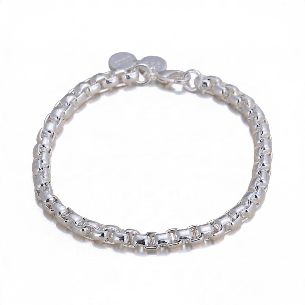 Bracelet Chaîne Géométrique en Argent Sterling 925 – 4 mm | Femme