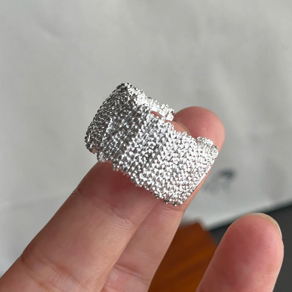 Bague Argent — Géométrique, Zircon & Ajustable