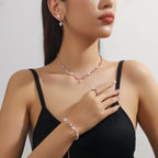 Parure 4 Pièces Minimaliste – Collier, Boucles, Bracelet & Bague | Femme