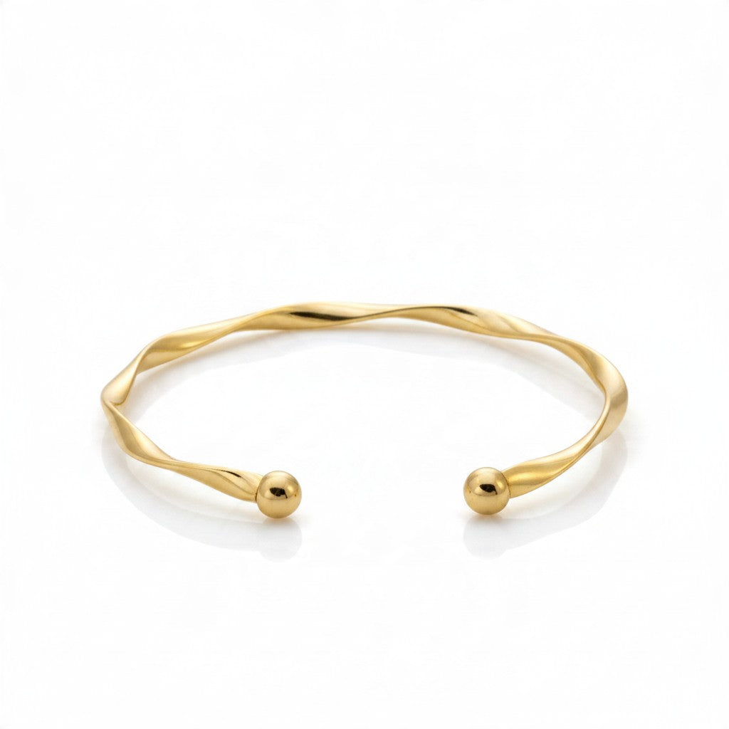Bracelet Jonc Torsadé | Argent, Or & Rose