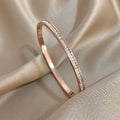 Bracelet jonc brillant à strass en acier inoxydable – Femme