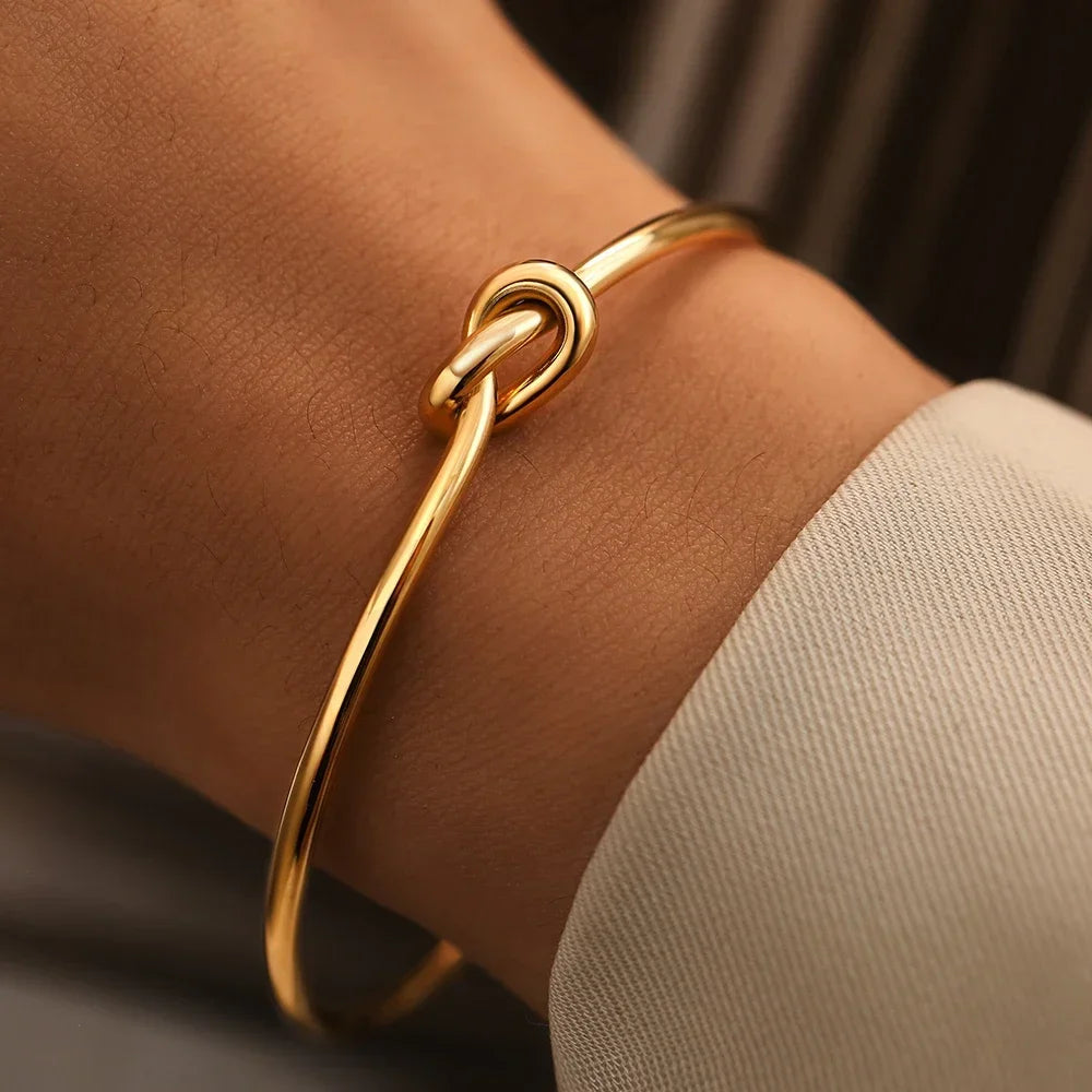 Bracelet Manchette Torsadé Vintage – Acier Inoxydable