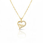 Collier Pendentif Cœur – Acier Inoxydable & Zircon Doré