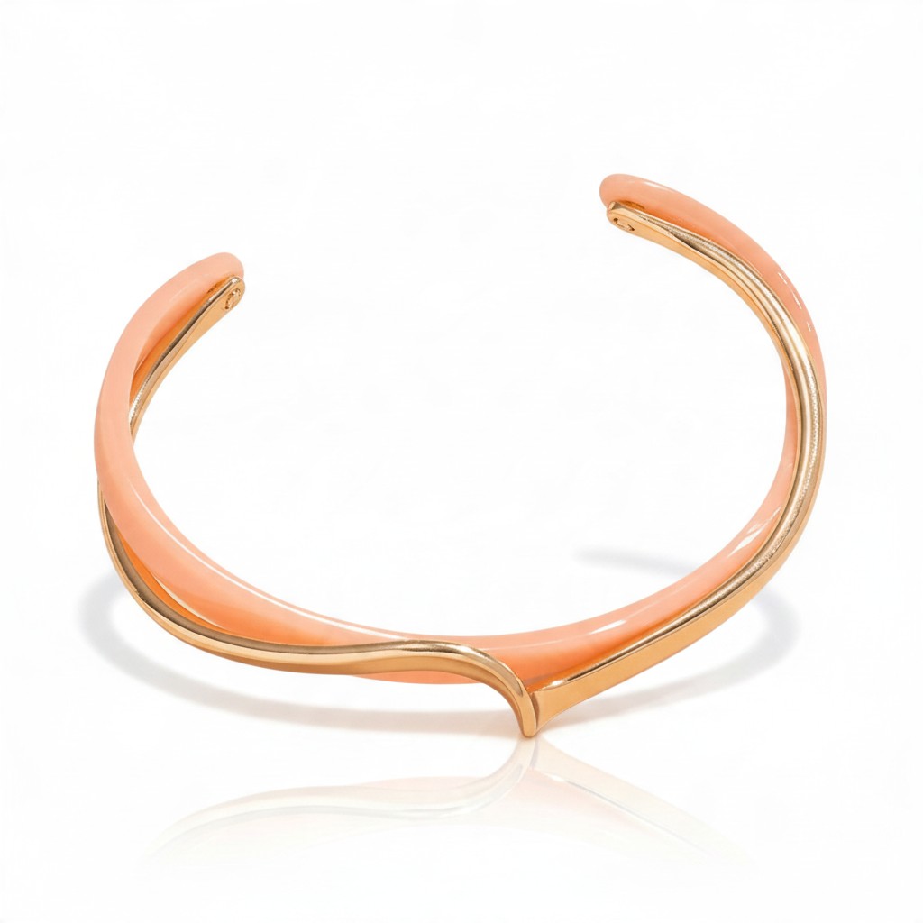 Bracelet Jonc Texturé Effet Métal – Style Coréen Minimaliste | Femme