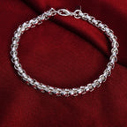 Bracelet Chaîne Géométrique en Argent Sterling 925 – 4 mm | Femme