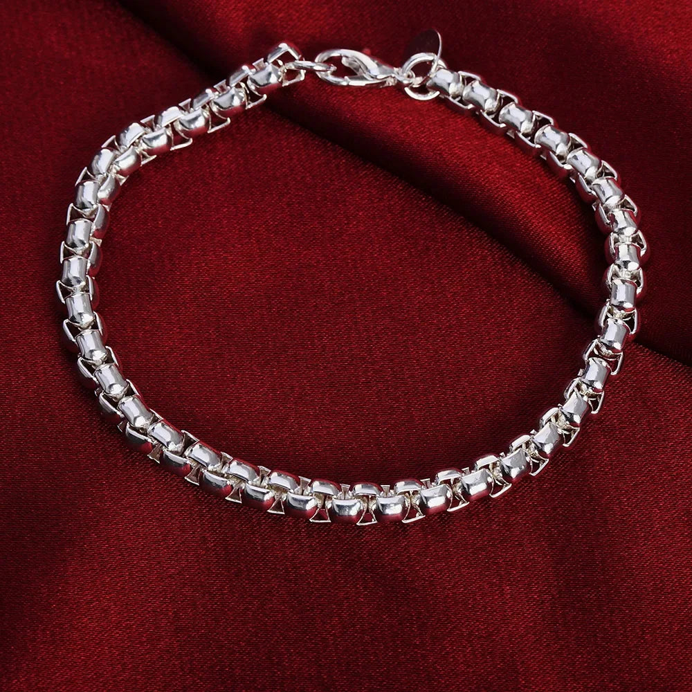 Bracelet Chaîne Géométrique en Argent Sterling 925 – 4 mm | Femme