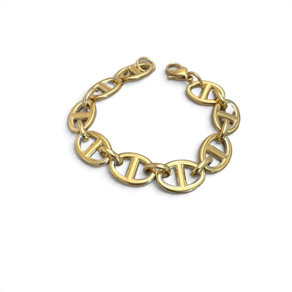 Bracelet Manchette Large Doré — Acier Inoxydable