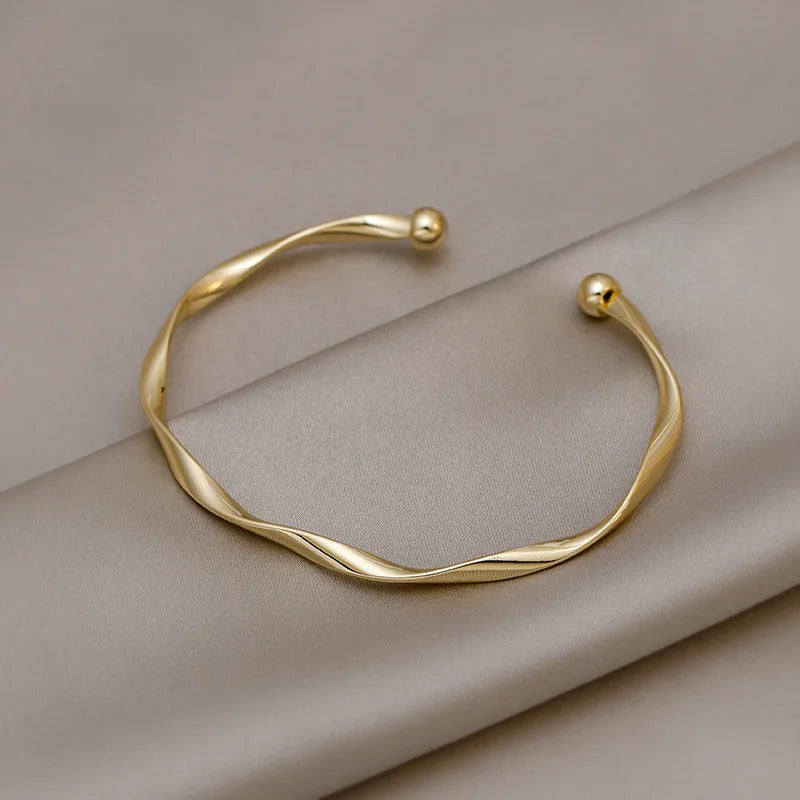 Bracelet Jonc Torsadé | Argent, Or & Rose