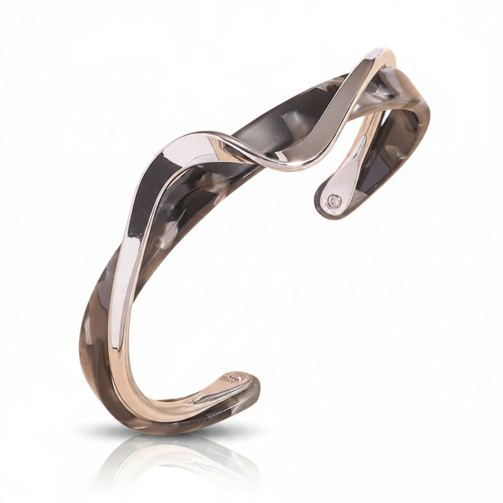 Bracelet Jonc Texturé Effet Métal – Style Coréen Minimaliste | Femme