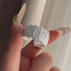 Bague Argent — Géométrique, Zircon & Ajustable