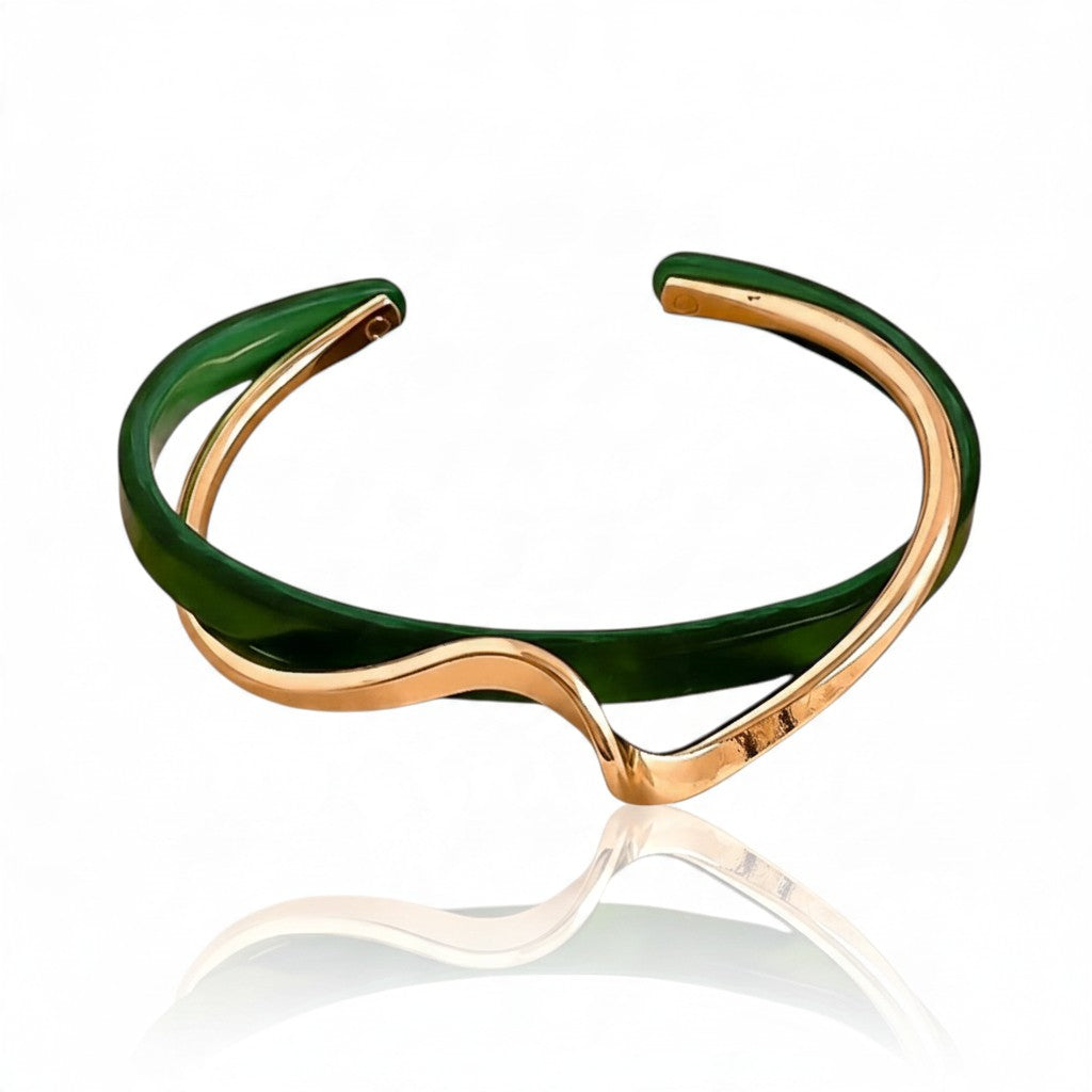 Bracelet Jonc Texturé Effet Métal – Style Coréen Minimaliste | Femme