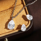 Parure ZAKOL goutte en zircone : collier et boucles d’oreilles