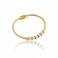 Bracelet Doré Perles & Strass – Acier Inoxydable | Femme