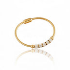 Bracelet Doré Perles & Strass – Acier Inoxydable | Femme