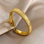 Adjustable Elastic Bracelet Jewelry Gifts Simple Fashion Gold Plated Stainless Steel Bangle Bracelets for Women Men