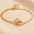 Bracelet chiffres romains et zircons en acier inoxydable