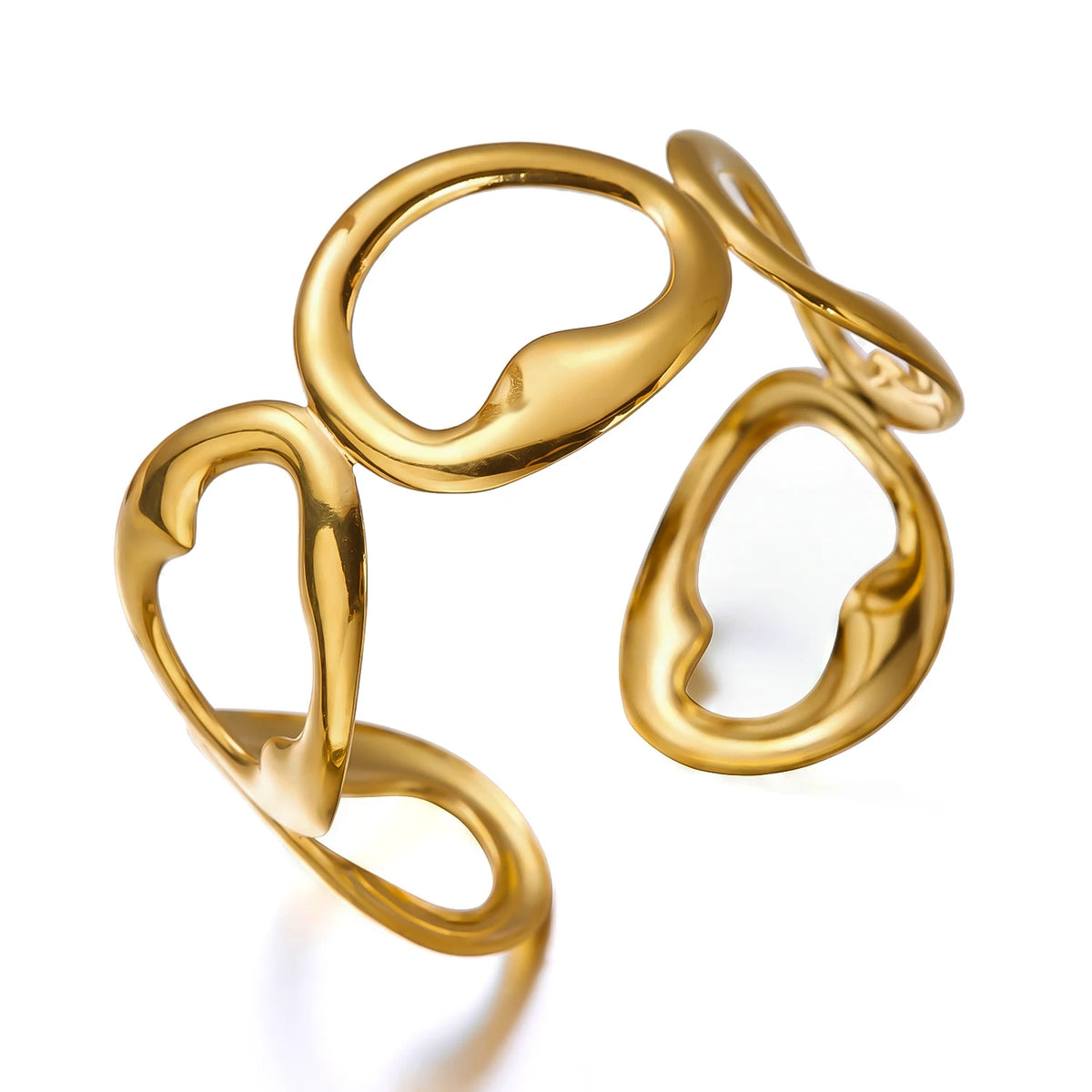 Bracelet doré à ovales ajourés – Sereine