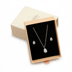 Parure ZAKOL goutte en zircone : collier et boucles d’oreilles