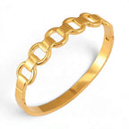 Bracelet Manchette Large Doré — Acier Inoxydable