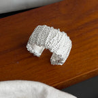 Bague Argent — Géométrique, Zircon & Ajustable