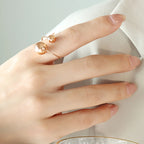 Bague Ajustable Plaquée Or 18k — Acier Inoxydable