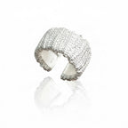Bague Argent — Géométrique, Zircon & Ajustable