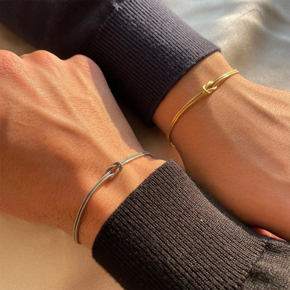 Bracelet Chaîne Serpent Nouée – Acier Inoxydable