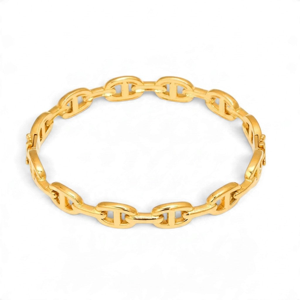 Bracelet Manchette Large Doré — Acier Inoxydable