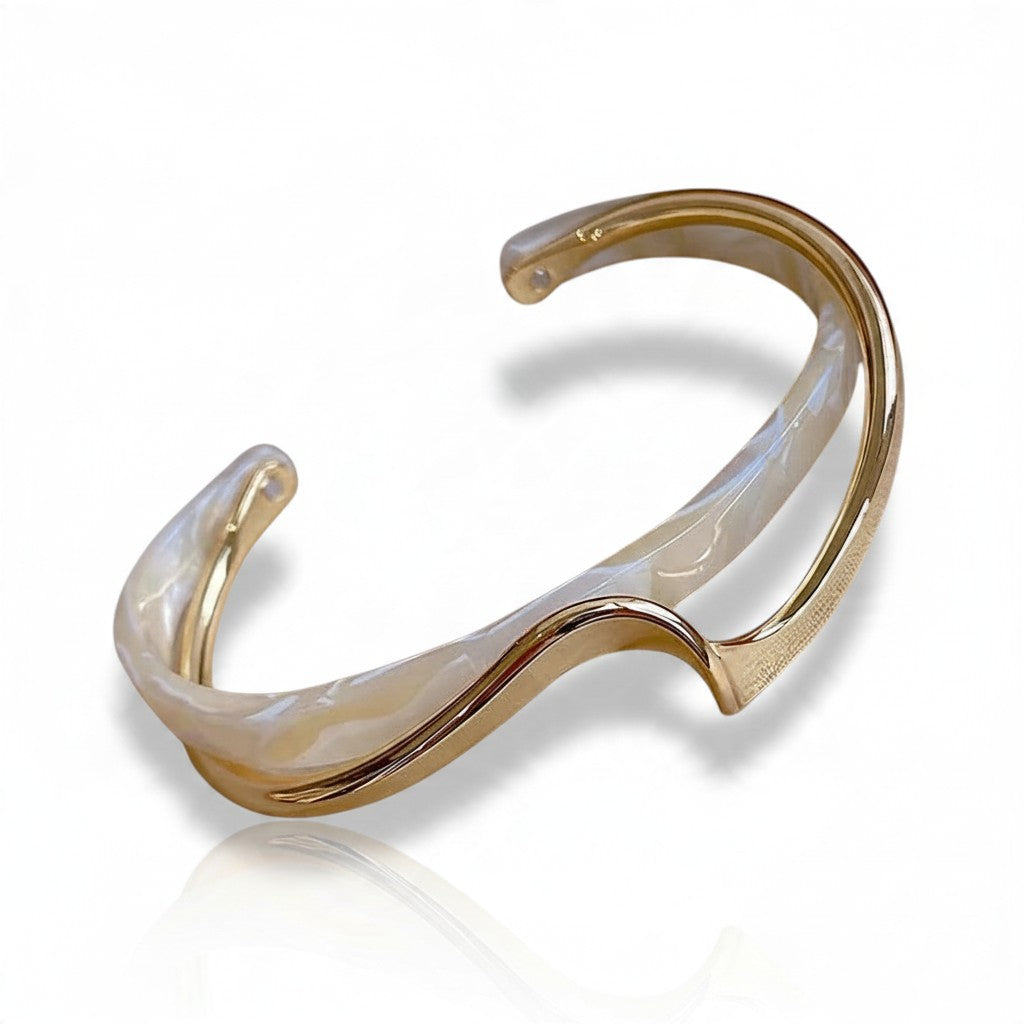 Bracelet Jonc Texturé Effet Métal – Style Coréen Minimaliste | Femme