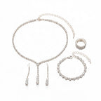 Parure 4 Pièces Minimaliste – Collier, Boucles, Bracelet & Bague | Femme