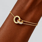 Bracelet chiffres romains et zircons en acier inoxydable