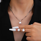 Parure Perles & Chaîne Dorée – Collier & Boucles d'Oreilles | Bijou Femme