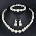 Parure Bijoux Perles 3 Pièces – Collier, Boucles d’Oreilles & Bracelet | Femme