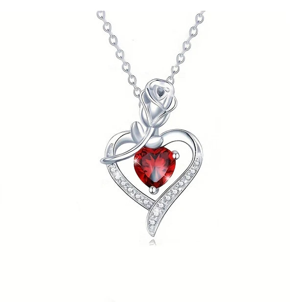 Collier Pendentif Cœur en Zircon – Coffret Cadeau Rose Inclus | Femme