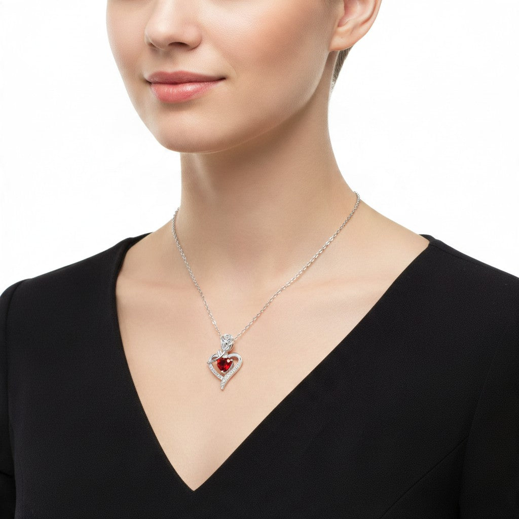 Collier Pendentif Cœur en Zircon – Coffret Cadeau Rose Inclus | Femme