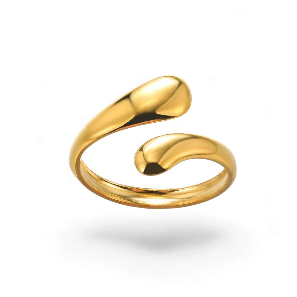 Bague Géométrique Dorée – Acier Inoxydable Ajustable