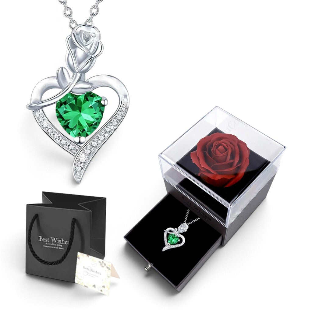 Collier Pendentif Cœur en Zircon – Coffret Cadeau Rose Inclus | Femme