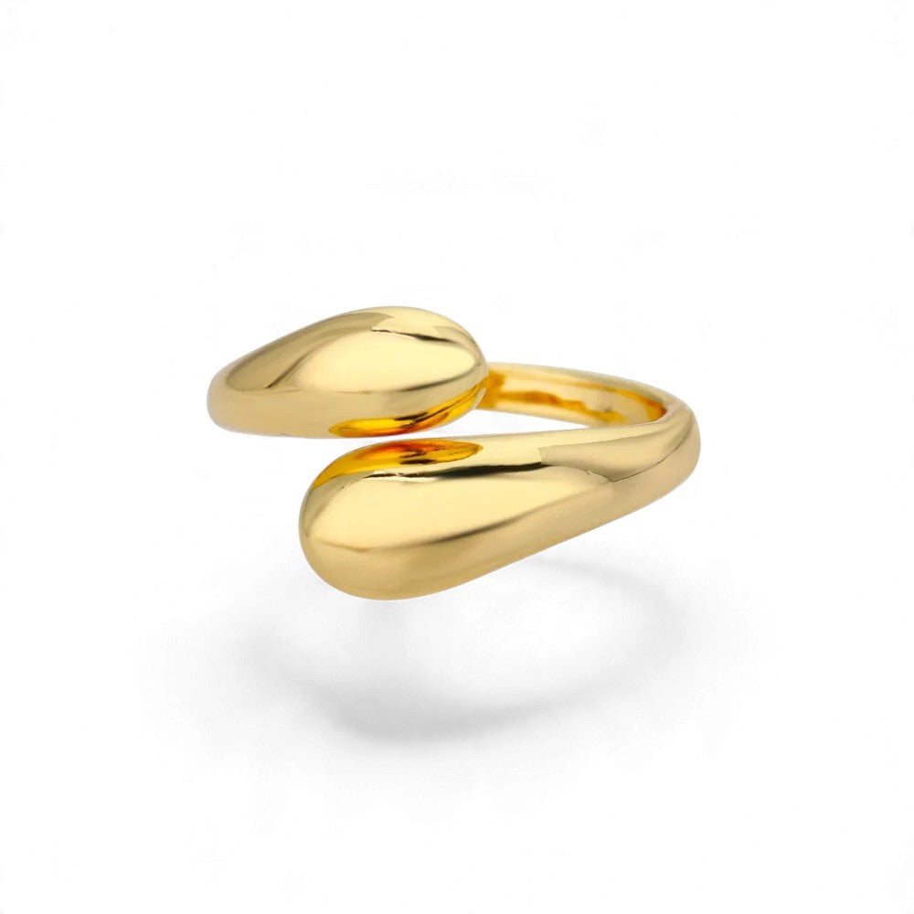 Bague Géométrique Dorée – Acier Inoxydable Ajustable