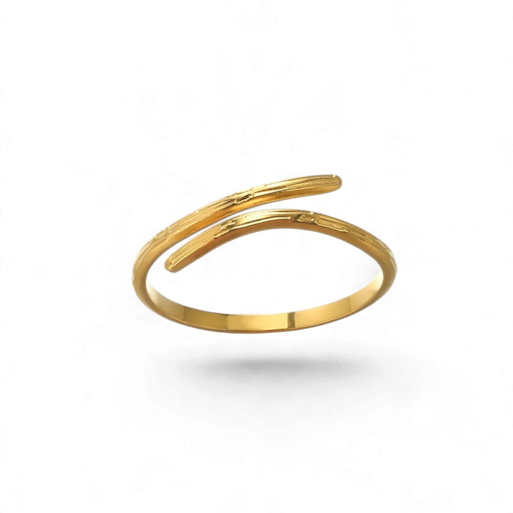 Bague Géométrique Dorée – Acier Inoxydable Ajustable